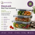 Zenvotria™ CrystalLock Glass Meal Prep Container