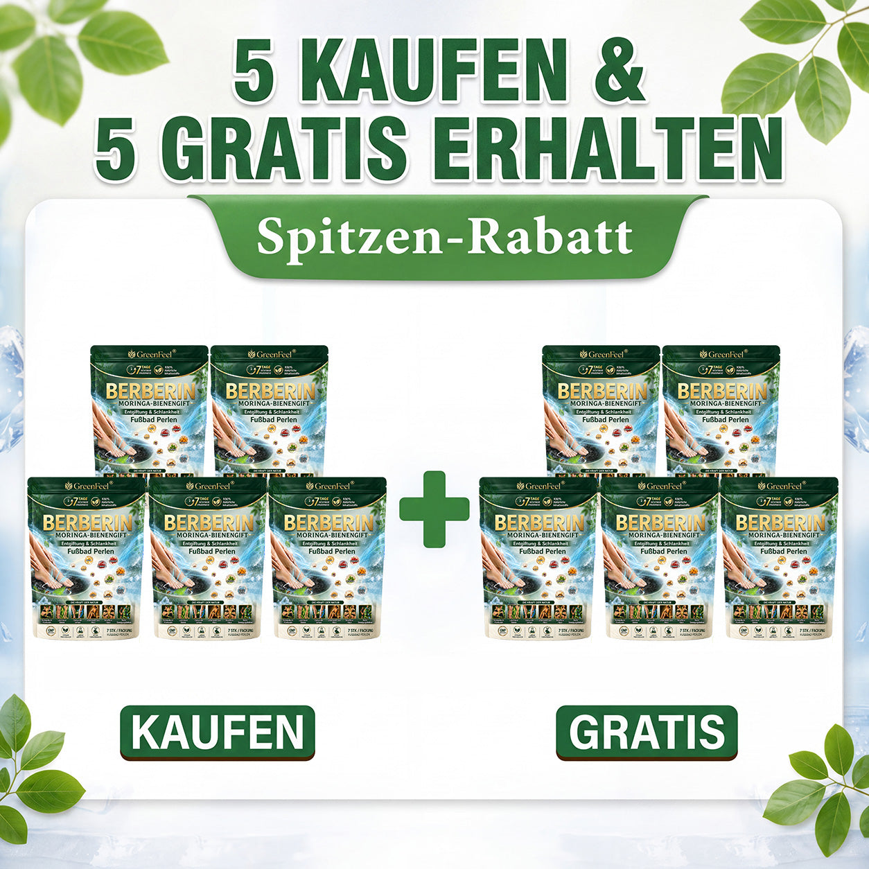 ☘️ GreenFeel® Berberin-Moringa-Bienengift Detox-Schlankheits-Fußbadperlen unterstützen das Gewichtsmanagement, die Lymphdrainage, eine gesunde Durchblutung, das weibliche Wohlbefinden und ein straffer wirkendes Hautbild. 🔥