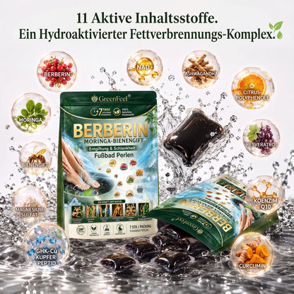 ☘️ GreenFeel® Berberin-Moringa-Bienengift Detox-Schlankheits-Fußbadperlen unterstützen das Gewichtsmanagement, die Lymphdrainage, eine gesunde Durchblutung, das weibliche Wohlbefinden und ein straffer wirkendes Hautbild. 🔥