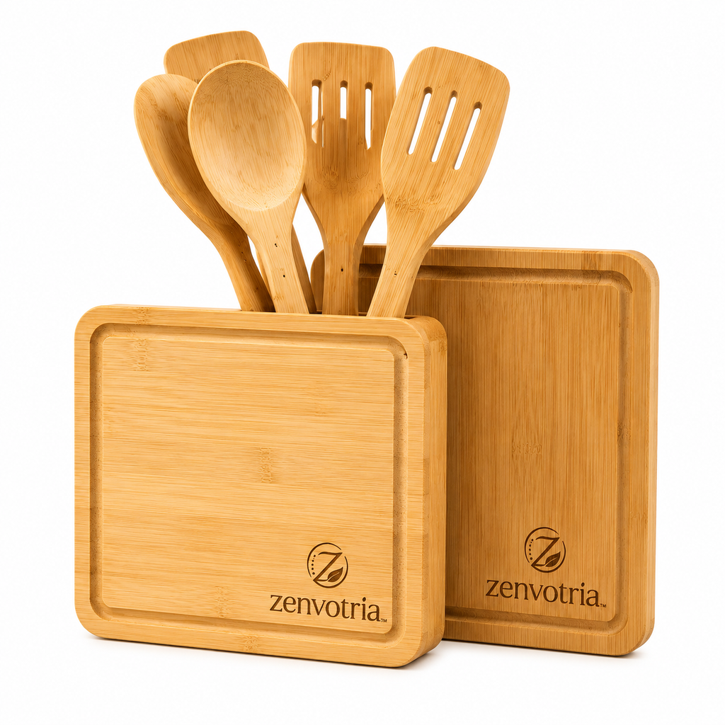 Zenvotria™ BambooAura Natural Kitchen Utensil Set