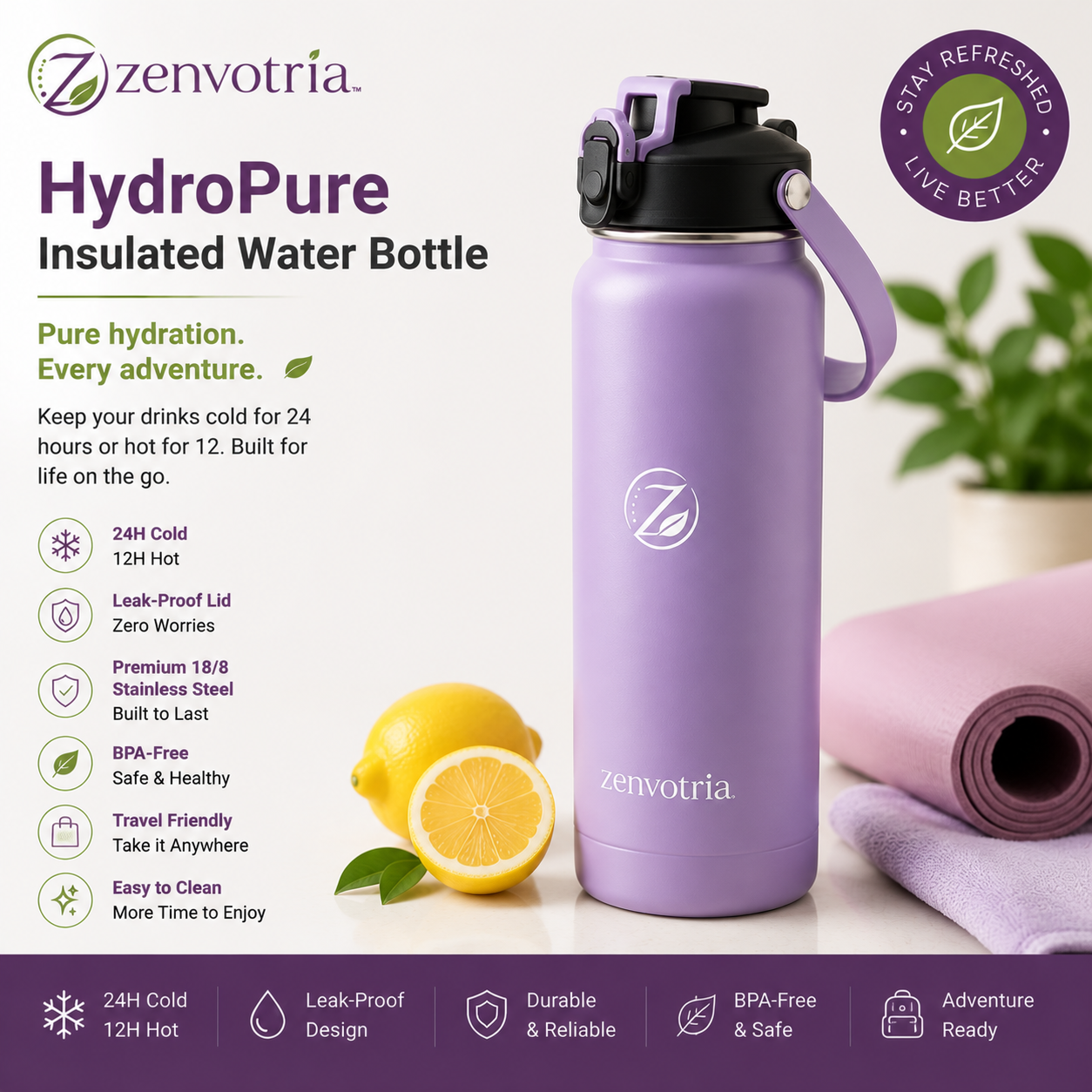 Zenvotria™ AquaVive Elite Thermal Water Bottle