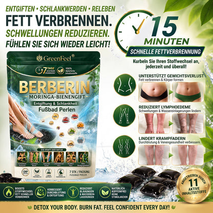 ☘️ GreenFeel® Berberin-Moringa-Bienengift Detox-Schlankheits-Fußbadperlen unterstützen das Gewichtsmanagement, die Lymphdrainage, eine gesunde Durchblutung, das weibliche Wohlbefinden und ein straffer wirkendes Hautbild. 🔥